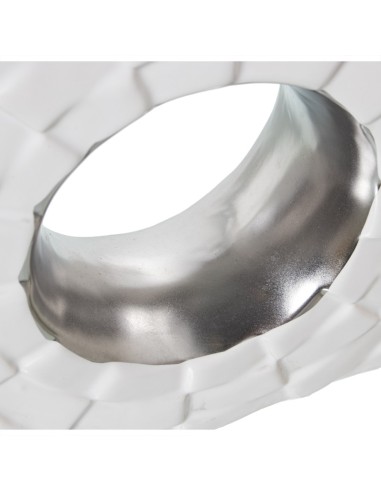 Jarrón Cerámica Plateada/blanca 21x8