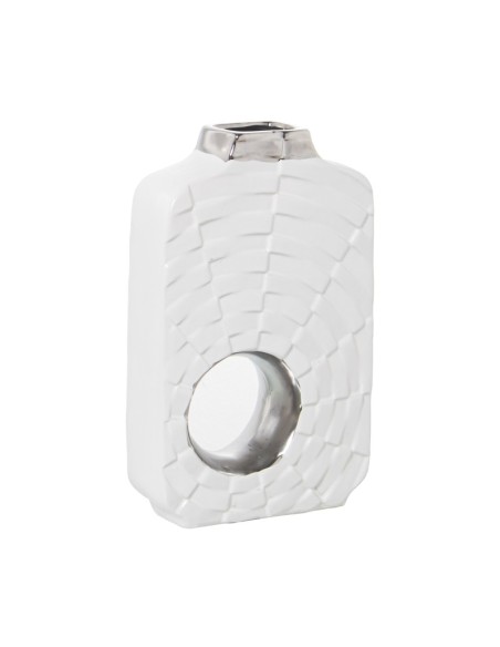 Jarrón Cerámica Plateada/blanca 20x7 Jarrón Cerámica Plateada/blanca 20x7