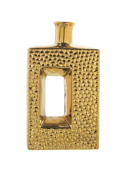 Jarrón Cerámica Dorada 19x6