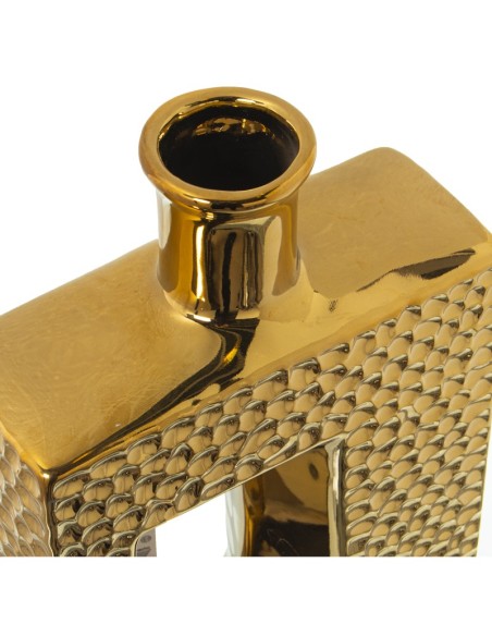 Jarrón Cerámica Dorada 19x6