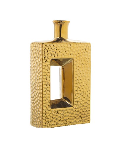 Jarrón Cerámica Dorada 19x6