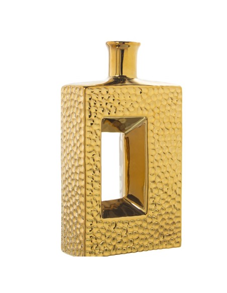 Jarrón Cerámica Dorada 19x6