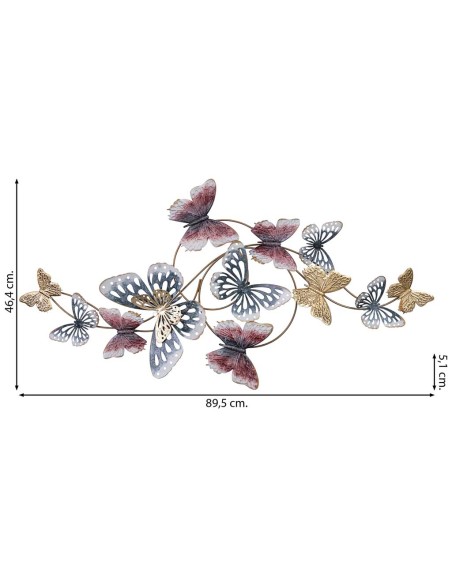 Decoración de pared metal con mariposas