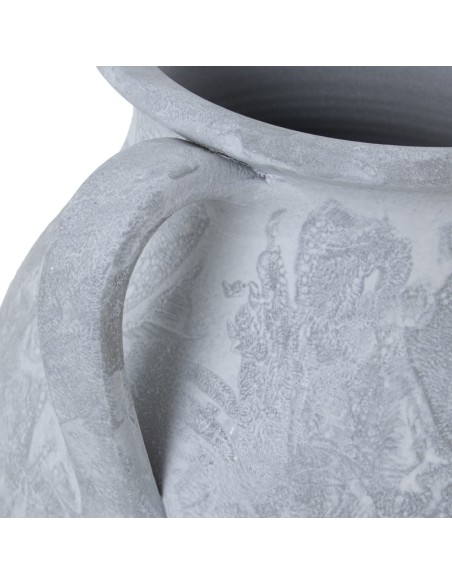 Jarrón Asas Cerámica Gris Esponja