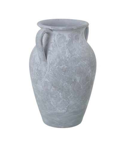 Jarrón Asas Cerámica Gris Esponja
