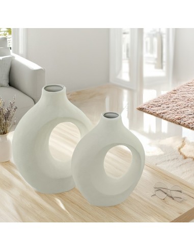 Jarrón Cerámica 26cm Blanco Mate