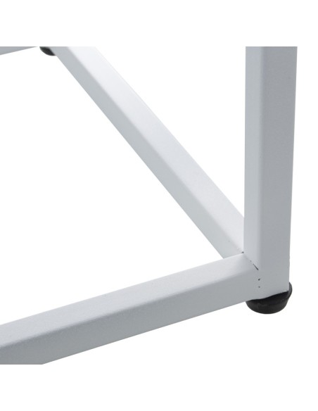 Set 2 Mesas Metal Blanco cristal Transparente