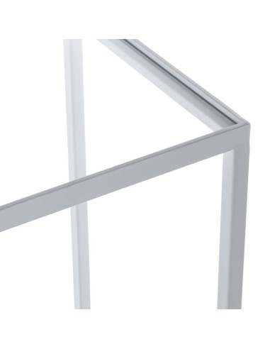 Set 2 Mesas Metal Blanco cristal Transparente