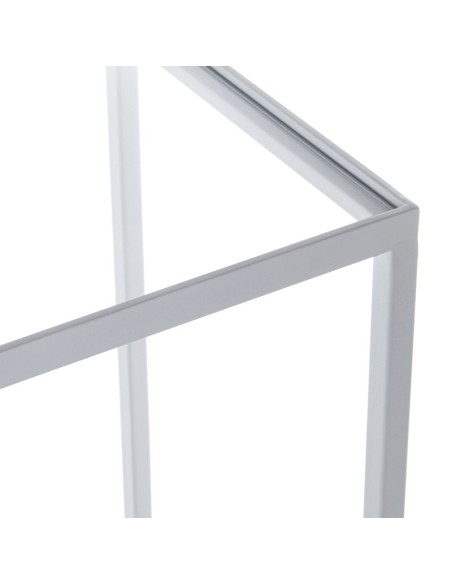 Set 2 Mesas Metal Blanco cristal Transparente
