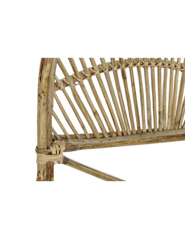 Cabecero cama ratán natural diseño redondo