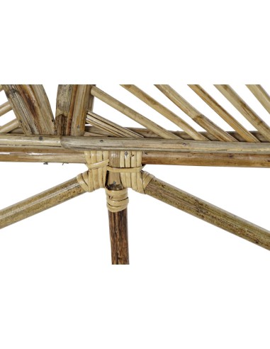 Cabecero cama ratán natural diseño redondo