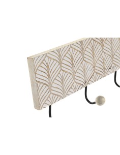 Perchero pared metal hojas 2