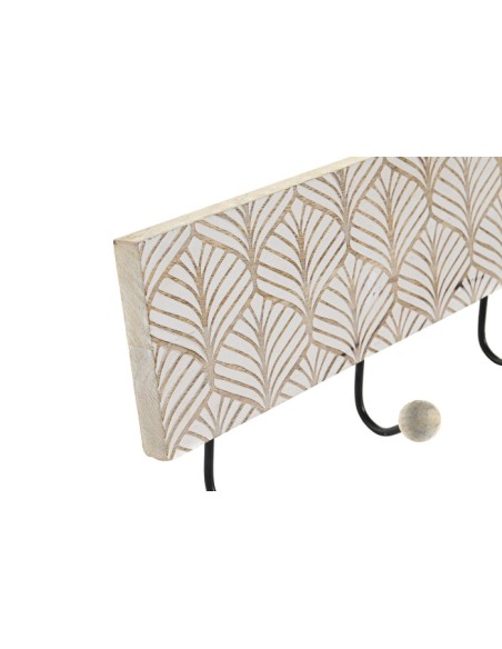 Perchero pared metal hojas