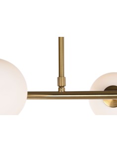 Lámpara techo metal bolas dorado 2