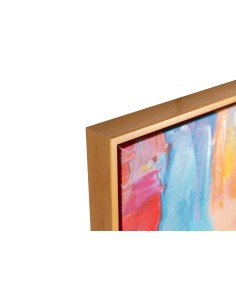 Cuadro abstracto colorido marco beige 2