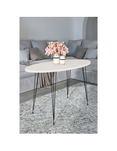 Mesa centro oval blanco