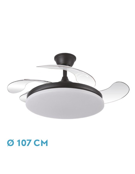 Ventilador de techo Tridente Negro 4 aspas