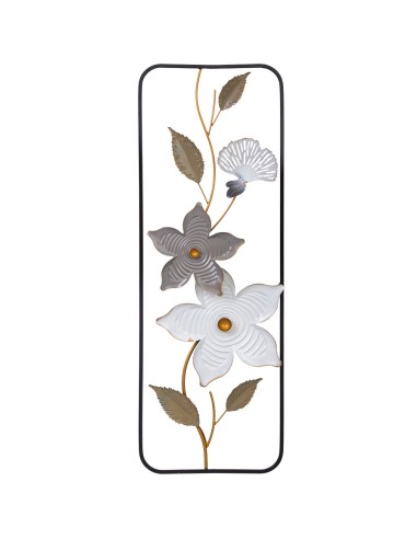 Mural decorativo pared metal 2 flores