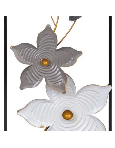 Mural decorativo pared metal 2 flores 2