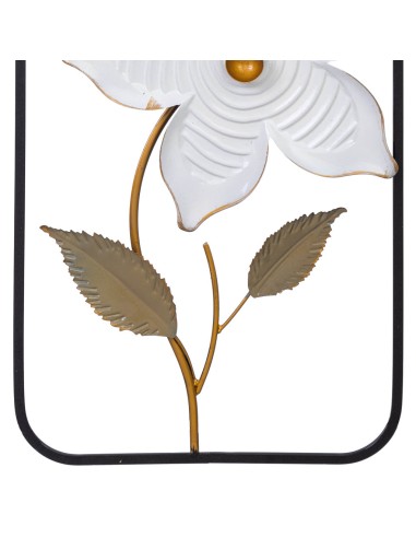 Mural decorativo pared metal 2 flores