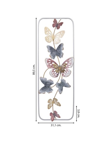 Mural decorativo pared metal mariposas