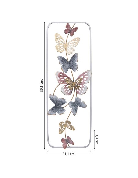 Mural decorativo pared metal mariposas