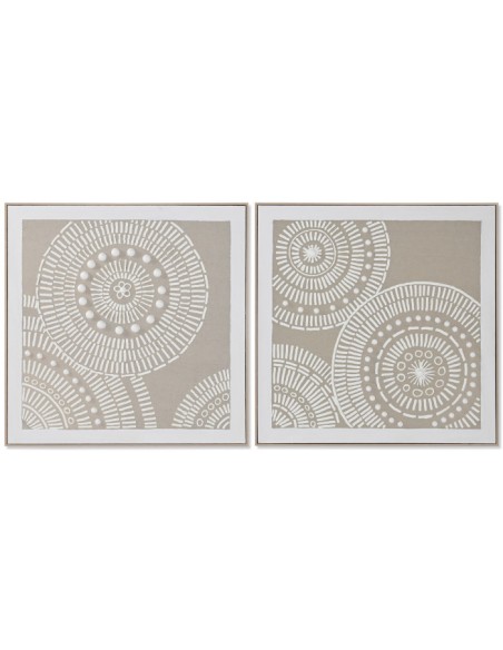 Cuadro lienzo círculos beige