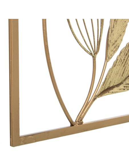 Adorno Pared Metal Hoja Dorado