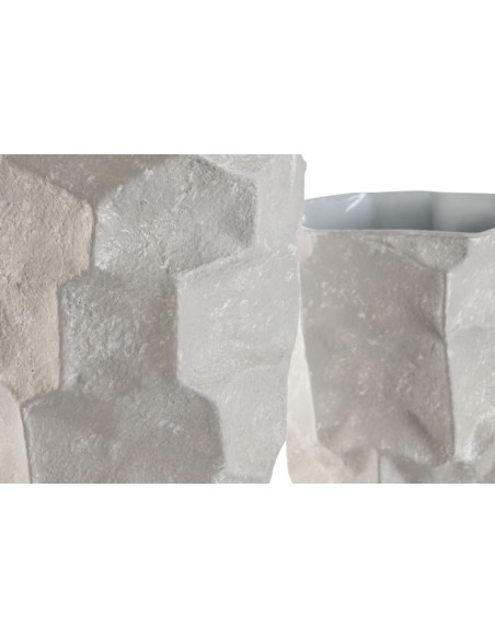 Jarrón set 2 de metal asimétrico