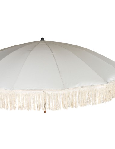 Parasol poliéster beige flecos