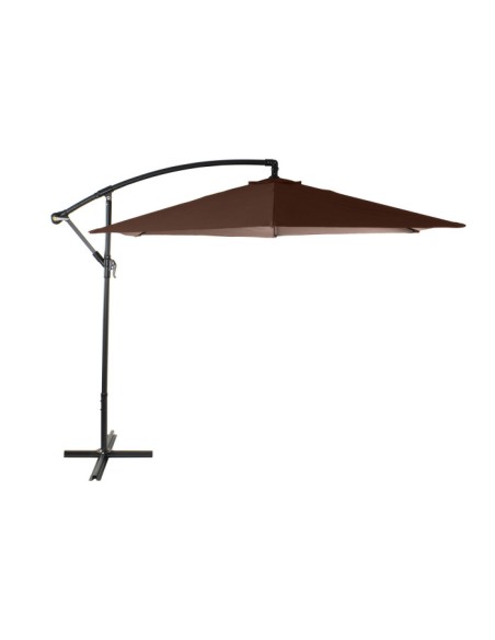 Parasol articulado de acero marrón