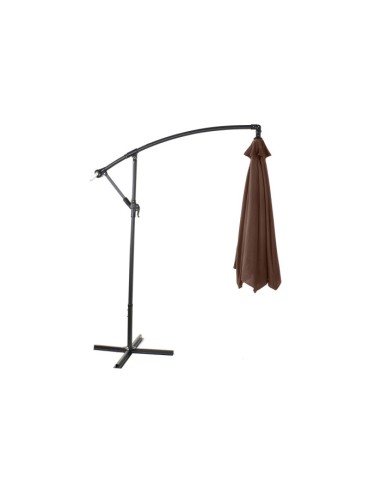 Parasol articulado de acero marrón