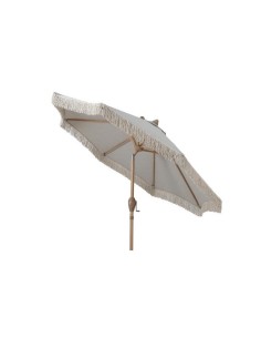 Parasol inclinable con flecos beige