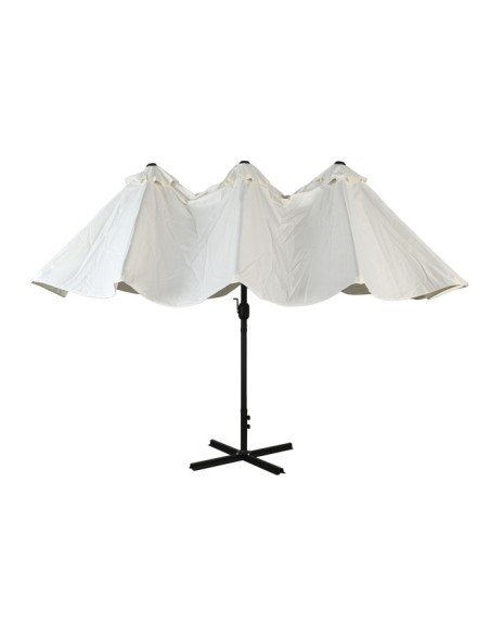 Parasol acero plegable beige