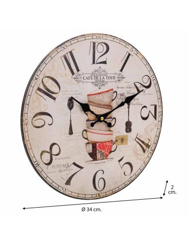 Reloj vintage de pared en madera