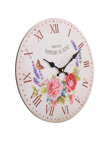 Reloj vintage floral de pared