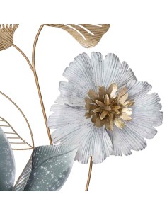 Mural decorativo flores de metal