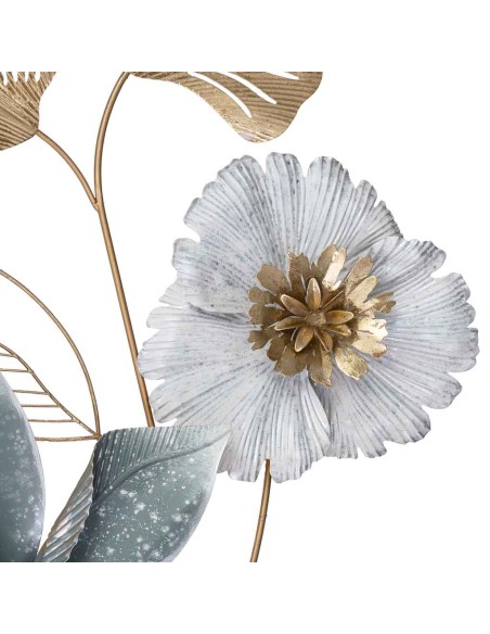 Mural decorativo flores de metal