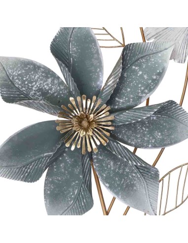 Mural decorativo flores de metal