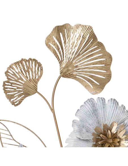 Mural decorativo flores de metal