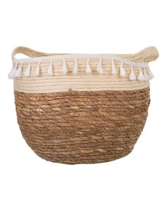 Capazo de fibra natural con flecos 2