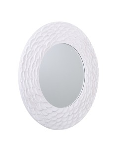 Espejo blanco con relieve pintado a mano