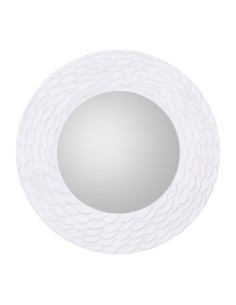 Espejo blanco con relieve pintado a mano 2