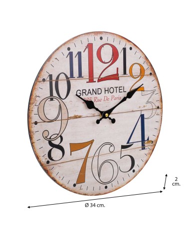 Reloj de pared madera Grand Hotel