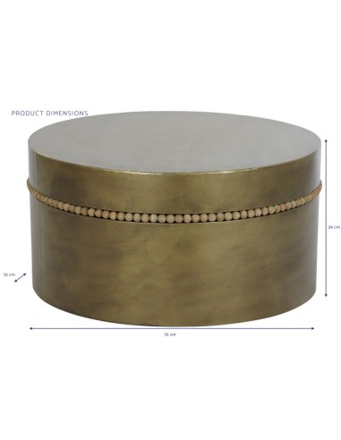 Mesita auxiliar metal dorado