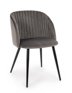 Silla Queen velvet gris osc