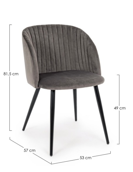 Silla Queen Velvet gris osc