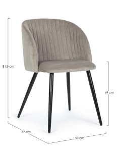 Silla Queen Velvet Visón 2