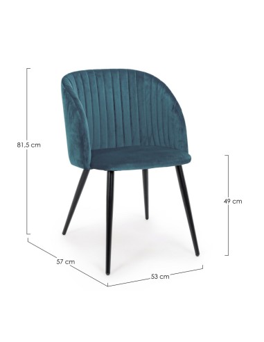 Silla Queen Velvet Azul Turquesa
