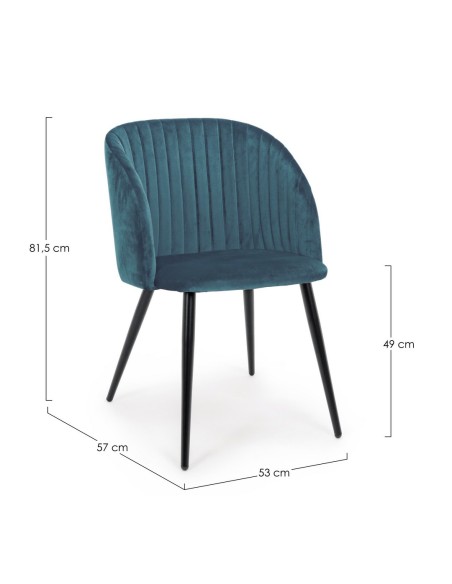 Silla Queen Velvet Azul Turquesa